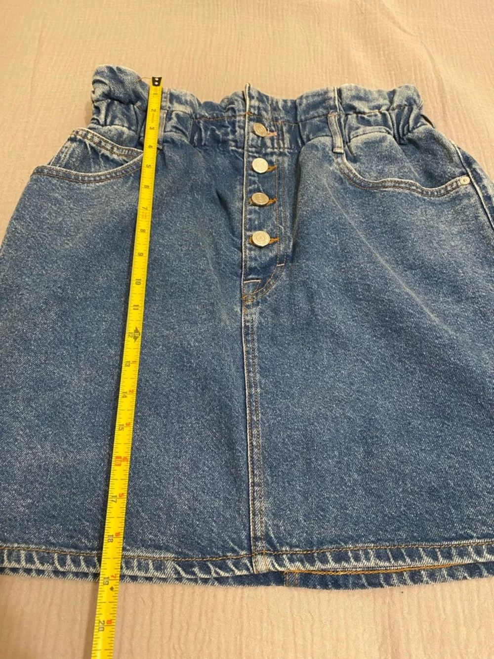 Scotch & Soda Blue Denim Paperbag Waist Mini Skirt. Size L